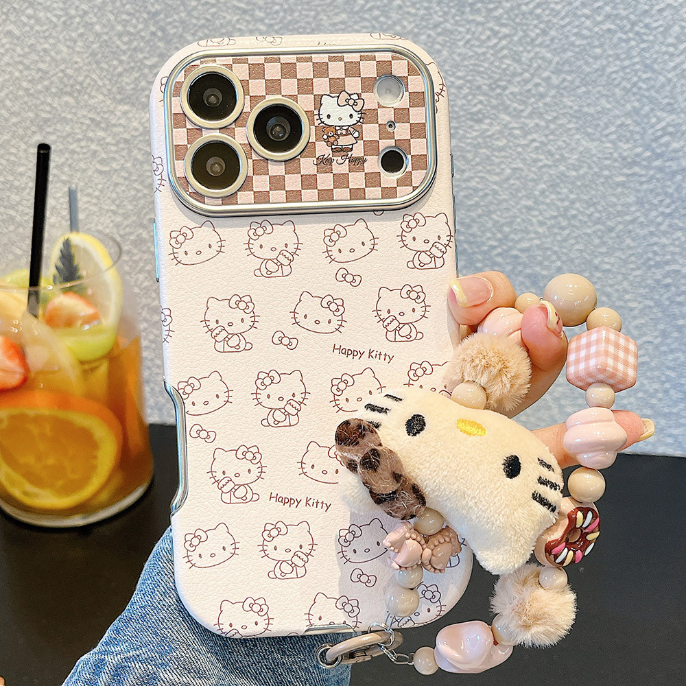 Line Cat Chain Vỏ Điện Thoại Da Windows Cho iPhone 17 Pro Max 16 15 14 13 Vỏ Bảo Vệ Chống Sốc