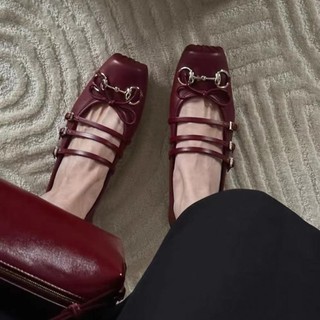 Giày Ba Lê Phong Cách Mới Nữ Retro Flat Mary Jane Giày