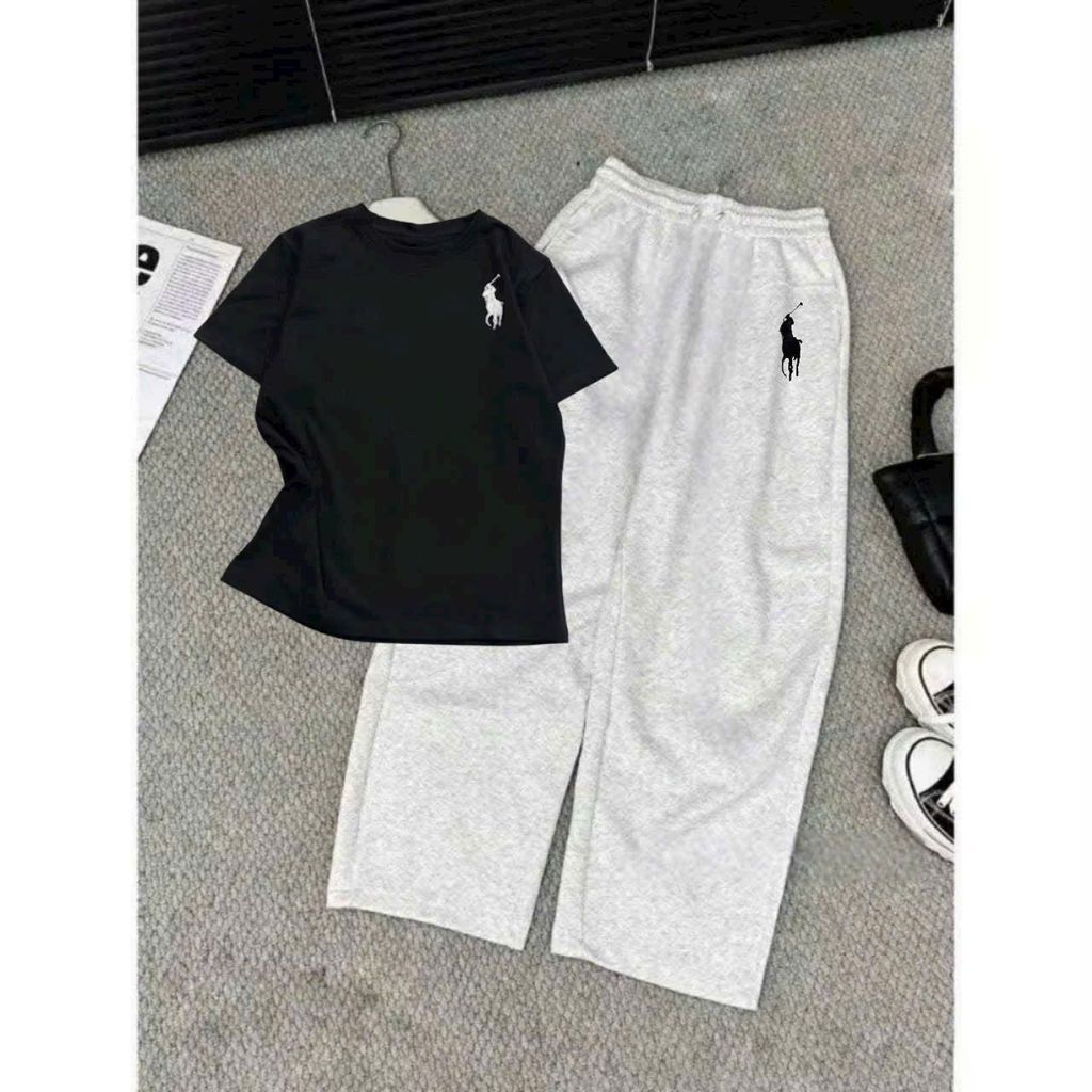 SÉT BỘ CROPTOP TĂM in NGỰA NGẮN CO DÃN+ MIX QUẦN DA CÁ in NGỰA XÁM TIÊU