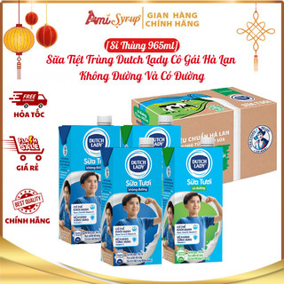 [Sỉ Thùng 965ml] Sữa Tiệt Trùng Dutch Lady Cô Gái Hà Lan Không Đường Và Có Đường Thơm Ngon Bổ Dưỡng