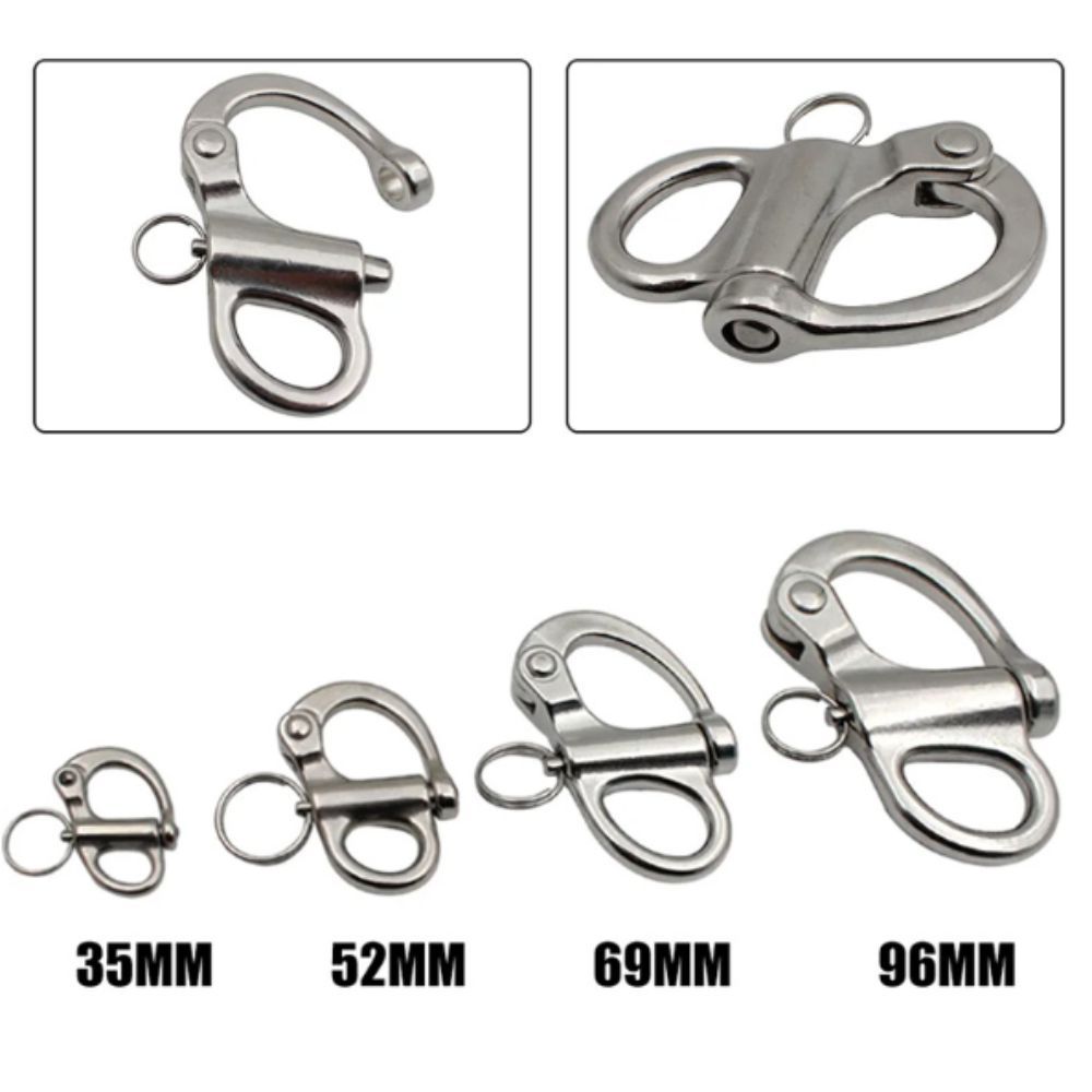 Móc treo xoay LACYESUK, còng xoay hàm bằng thép không gỉ, móc tháo nhanh 35 / 52 / 69 / 96mm