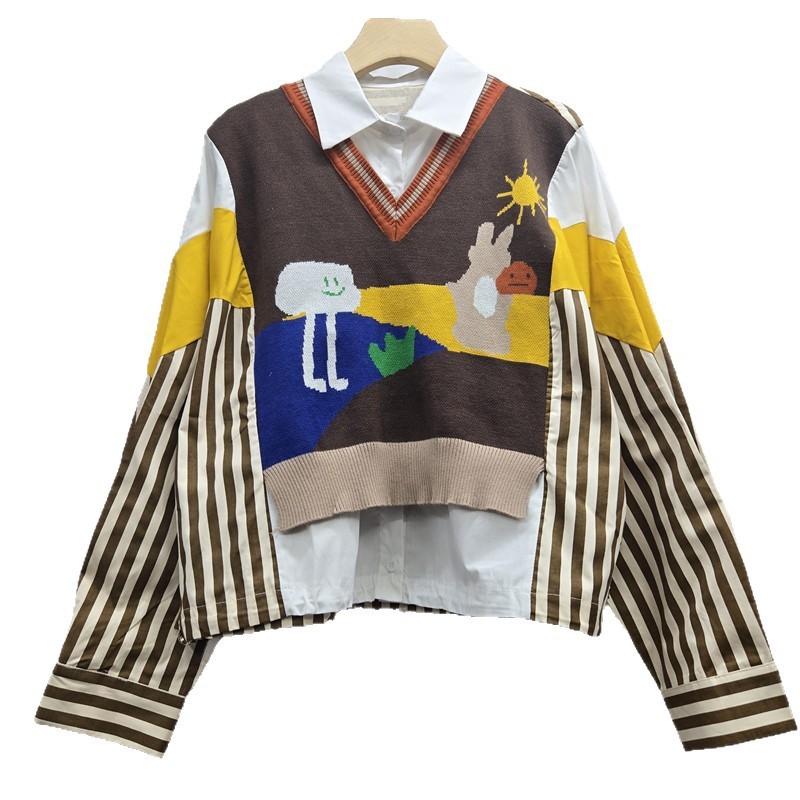 Sản phẩm thu đông mới nhất từ Châu Âu: Áo Cardigan và Áo Sơ Mi Polo dệt kim in hình, phong cách châu âu