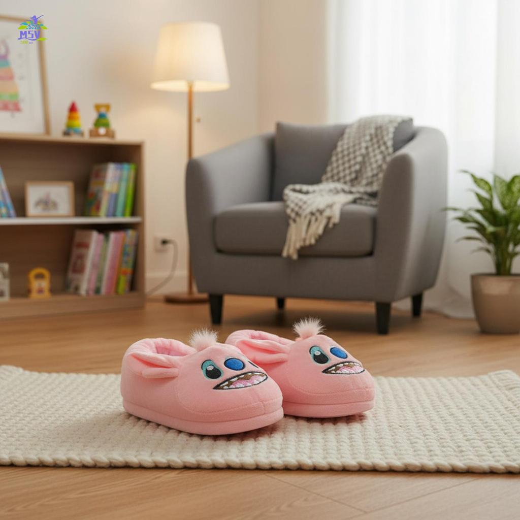 Stitch Sang Trọng Dép Cho Nam Nữ Full Gót Phủ Dày Ấm Áp Trong Nhà Giày Cặp Đôi Quà Tặng Mềm Hoạt Hình Dép