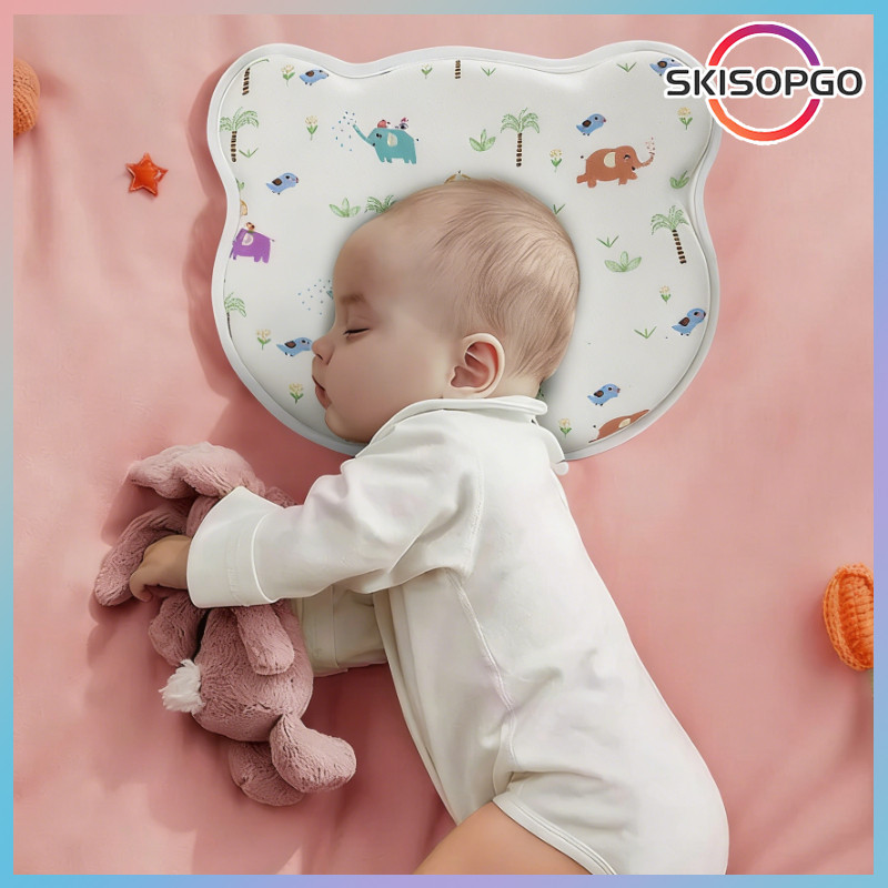 【SKISOPGO】Gối định hình đầu cho bé họa tiết,bẹp đầu cho bé sơ sinh từ 0-1 tuổi,gối lõm xô gối đầu cho bé ngủ