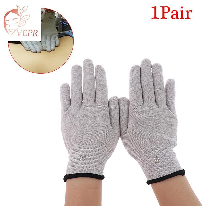 Nhang 1 Cặp Găng Tay Điện Cực Sợi Bạc Dẫn Điện Miếng Lót Massage Điện Trị Liệu vn