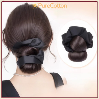 Kẹp móng vuốt tóc PURECOTTON0 có dây buộc - Tóc giả màu đen mịn