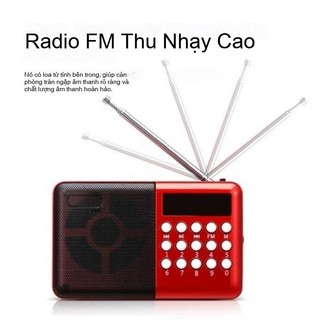 Đài Radio FM Mini Kỹ Thuật Số Loa Di Động Hỗ USB Thẻ Nhớ Món Quà Giáng Sinh
