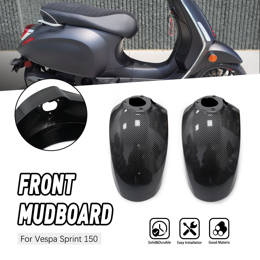 Xe Máy 100% Khô Toàn Bộ 3K Sợi Carbon Phía Trước Fender Hugger Chắn Bùn Guad Body Kit Fairings Bộ Dụng Cụ Cho Vespa Sprint 150 PRIMAVERA 150 2013-2022