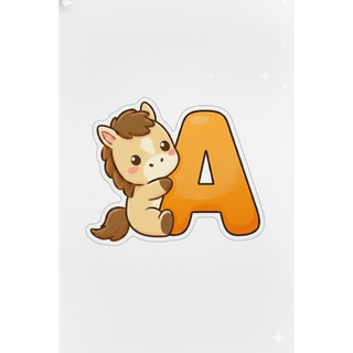 Móc khoá Ngựa (Pony) ôm chữ cái dễ thương