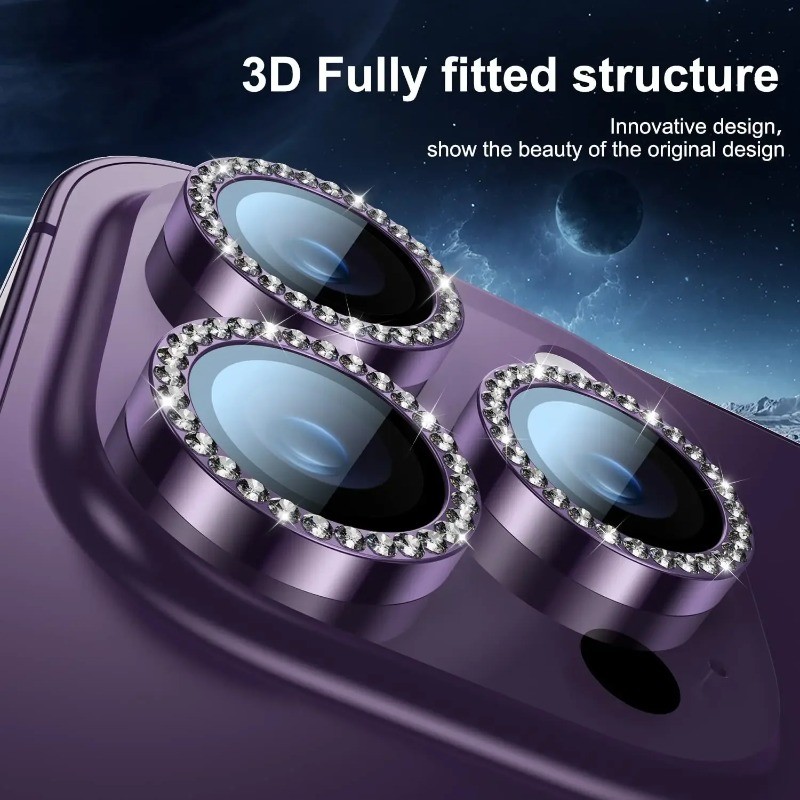 Dành Cho Apple iPhone 15 16 Pro Max Plus Điện Thoại Camera Bảo Vệ Ống Kính Vòng Dành Cho iPhone 15ProMax 15Pro 16ProMax 16Pro 16Plus 15Plus Kim Cương Kim Loại Bảo Vệ Ống Kính Kính Kính Phim