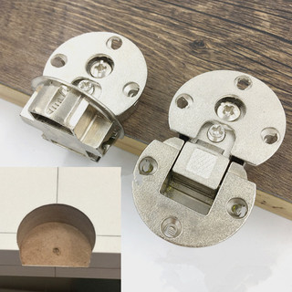 Bản lề gấp Hợp kim kẽm Cốc đôi lên xuống Cửa tủ 180 độ Cướp biển giấu bản lề phẳng Có thể điều chỉnh Phần cứng nội thất