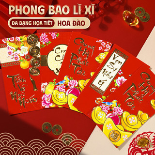 Bao lì xì Tết 2026 combo 36 size lớn, kiểu dáng dễ thương, sử dụng cho tráp cưới và các dịp lễ quan trọng