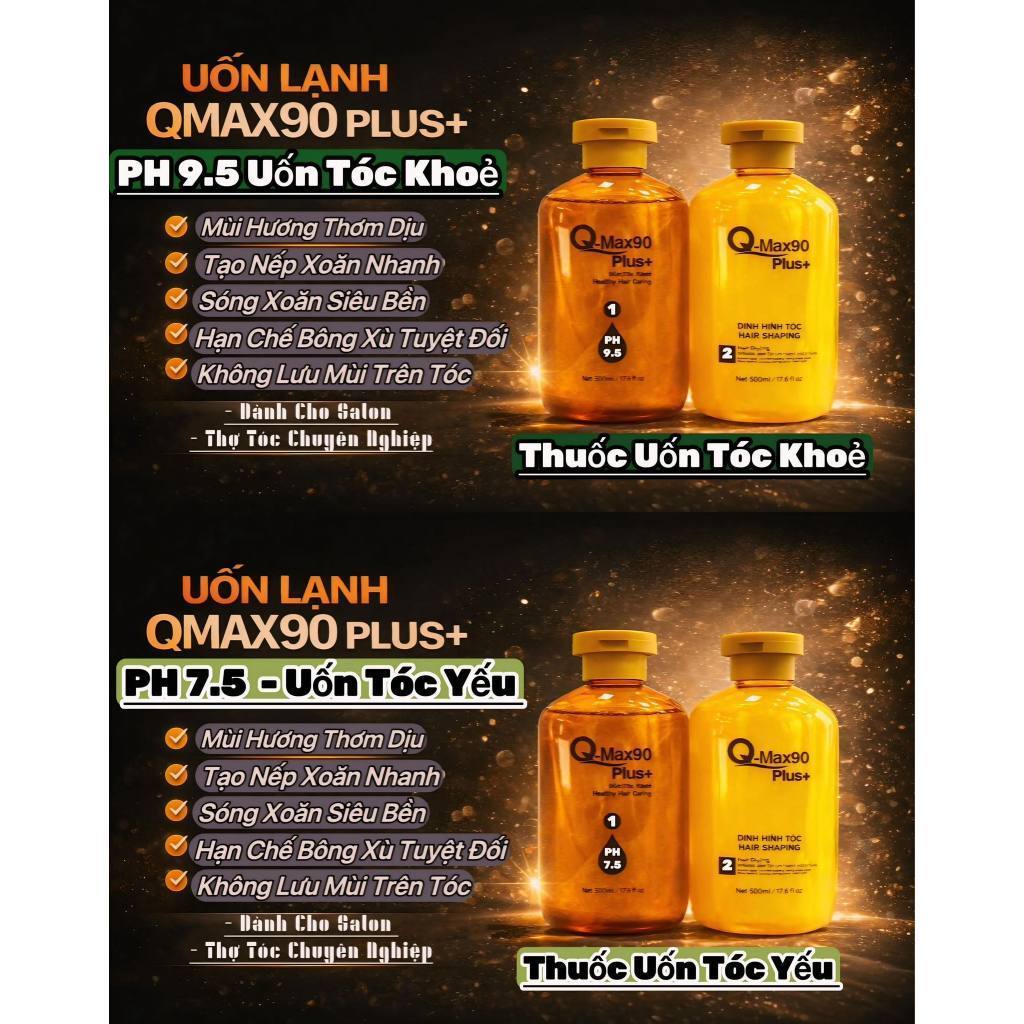 [Mẫu Mới] Thuốc uốn lạnh Gold Magic Qmax90, Thuốc uốn tóc đa năng siêu xoăn, siêu dưỡng | Trunghair