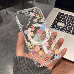Morino Phồn Hoa Thích Hợp Cho iPhone 171615promax Điện Thoại Trường Hợp 141512 Clear Magnetic Hút 13pro Lỗ Lớn