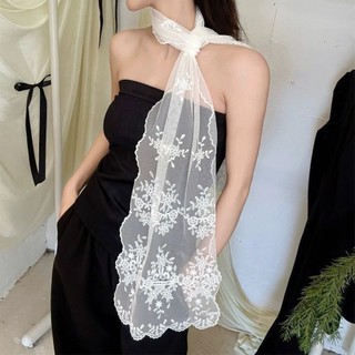 Băng đô thêu JKDESIGN phong cách Pháp với hoạ tiết hoa, size 140 × 30cm