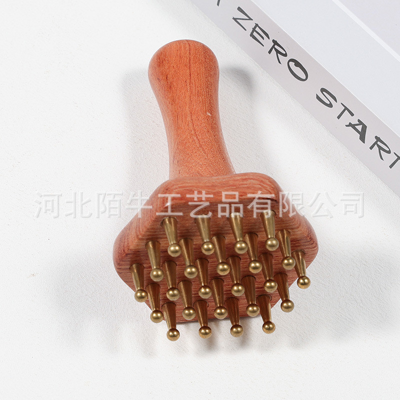 Lược Massage móng tay bằng đồng bằng gỗ hồng ngoại Brazil 28-Tooth Đầu kinh tuyến Lược gỗ nguyên khối năm tầng Bàn chải gỗ đàn hương Lược gia dụng Q2IB