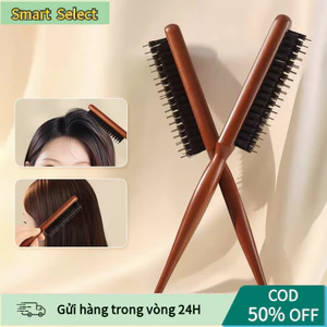 【COD】Bàn chải tóc làm từ gỗ nguyên khối - Chải mượt tóc, tạo bóng bề mặt, đồng thời kích thích da đầu và làm sạch lông t