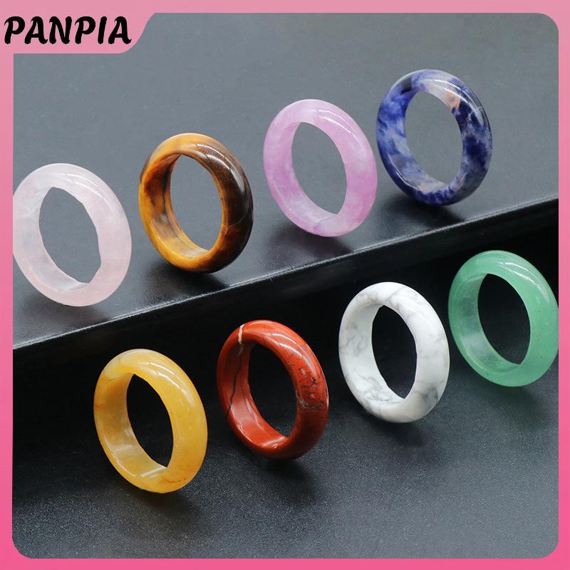 PNPIA - Nhẫn đá tự nhiên mã não tinh tế, phù hợp làm phụ kiện tiệc cưới và quà tặng