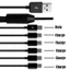 1 Chiếc 6 Trong 1 USB Loại C Bộ Chia Cáp C Truyền Dữ Liệu Cáp Từ Xa 1.5m Đen Cho Điện Thoại Máy Tính Bảng