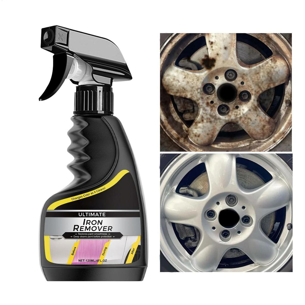Sắt Tẩy Bánh Xe Bụi Loại Bỏ Rỉ Sét Bảo Vệ 120ml Lớp Phủ Nhẹ Nhàng Chi Tiết Cho Đèn Pha Động Cơ Bánh Xe