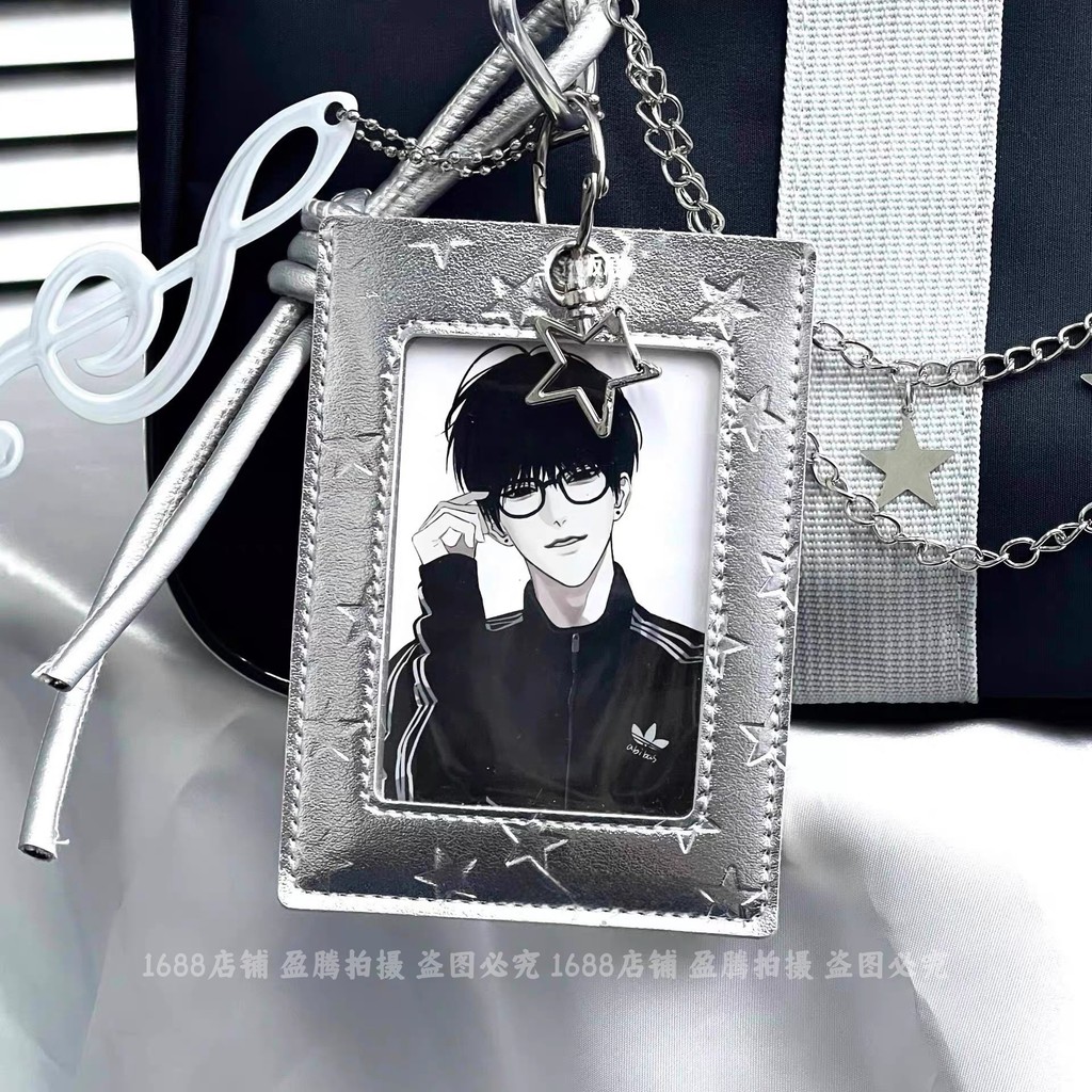 Bạc Xám Ngôi Sao Thẻ Xuất Hiện Phong Cách 10cm Thẻ Nhỏ Polaroid Ảnh Nano Mặt Dây Chuyền Bảo Vệ 26.3.27