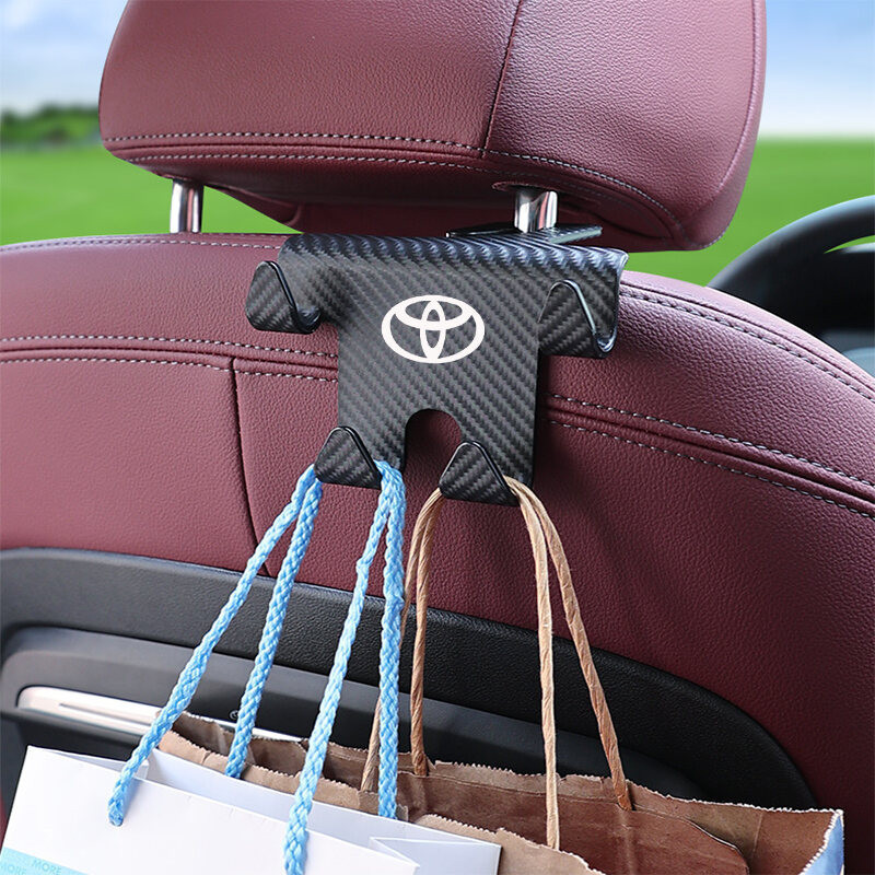 2 Chiếc Ghế Ô Tô Tựa Đầu Móc Sợi carbon Giá Đỡ Điện Thoại Thích Hợp Cho Xe Toyota Camry Hiace Corolla Hilux Vios Yaris Avanza Tacoma Xe Phía Sau Móc