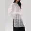 SHUPUN Ren Mini Váy, Thêu Hoa Nhìn Xuyên Qua Ren Xù Váy, Bông Tai Kẹp Y2K Dạo Phố Xếp Ly Váy Quần Jean Trang Trí