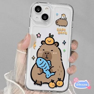 Ốp Điện Thoại Capybara Dễ Thương Cho Redmi Note 15 14 13 Pro Plus 12 Turbo 11 Pro Plus 11E 11 SE 11T Pro Plus 11S 4G 5G Vỏ Hoạt Hình Cá Xanh Trong Suốt Vỏ Mềm