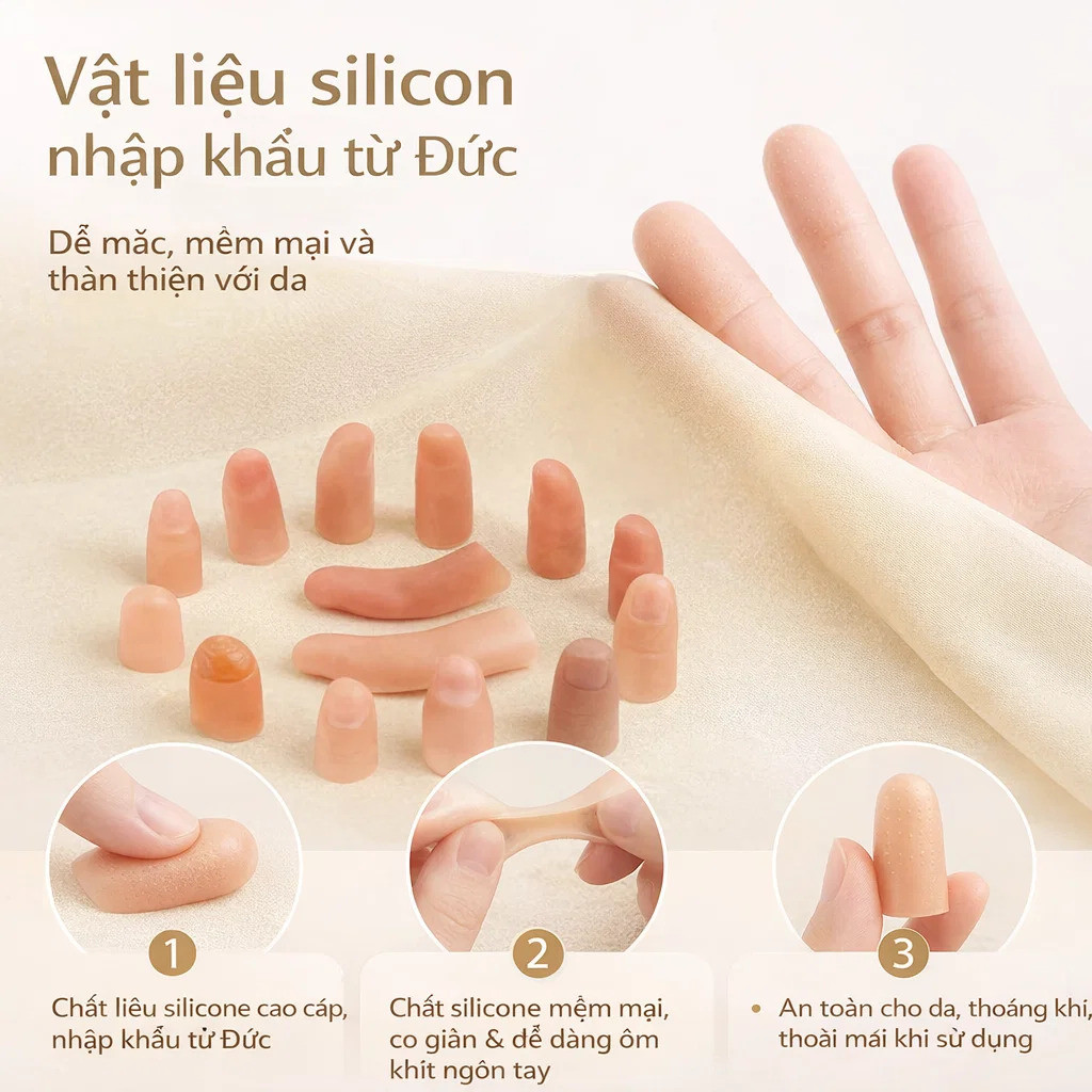 【Tự Nhiên Như Thật】Ngón Tay Giả Silicone Cao Cấp / Ngón tay và ngón chân giả / Ống bọc ngón tay bằng silicon y tế để cải thiện vẻ ngoài của bàn tay / Ống bọc ngón cái giả