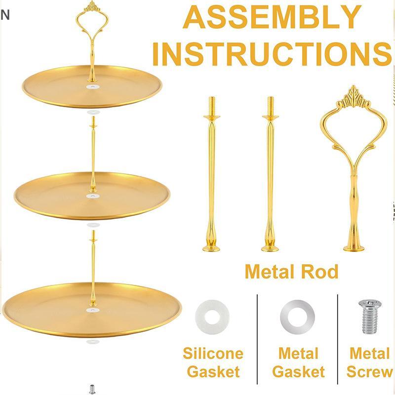 Khay đựng bánh inox 2 / 3 lớp NS, Bánh, Đĩa ốc sên, Sinh nhật, Tiệc cưới Món tráng miệng, Bàn trưng bày món tráng miệng NS