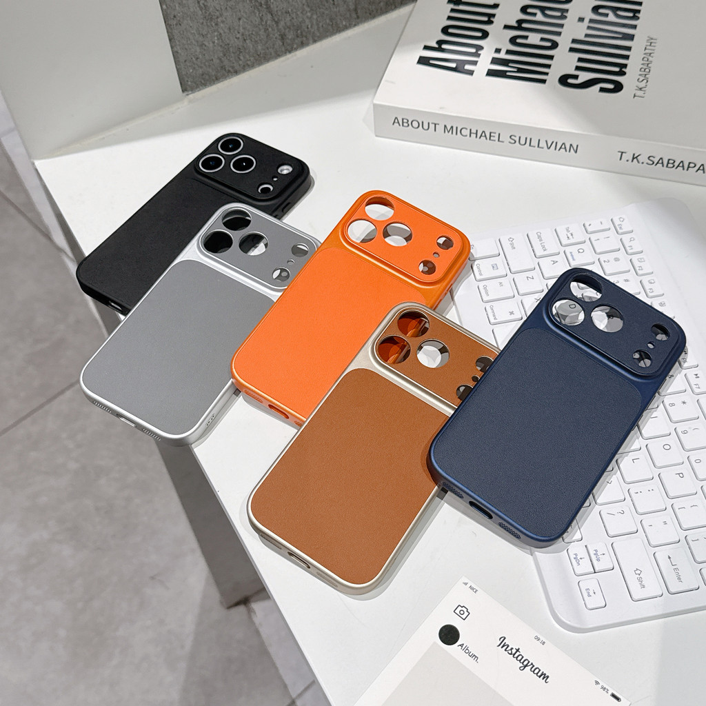 Ốp điện thoại da đơn giản phù hợp cho iPhone 17 Pro Max 17Air 16 15 14 13 Vỏ điện thoại chống rơi