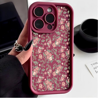 Ốp điện thoại hình lá hoa hồng toàn màn hình dễ thương cho Xiaomi Redmi 15C 15 Note 15 14 13 Plus Pro 5G 12 14 4G 10 11 Pro 12S 11S Vỏ điện thoại mềm họa tiết mờ silicon chống sốc