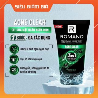 Mua 1 tặng 1 - Sữa rửa mặt Romano đa tác dụng dành cho nam giới 100g tặng 1 chai sữa tắm gội 60g