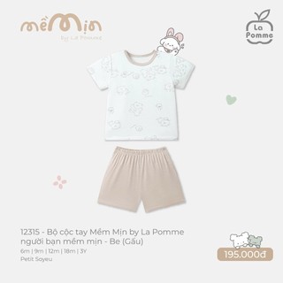La pomme SS26.T2.2 Bộ cộc tay Mềm Mịn by La Pomme phối sắc màu, mềm mịn cho bé