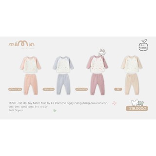 La pomme SS26.T2.2 Bộ dài tay Mềm Mịn by La Pomme ngày năng động của cún con cho bé