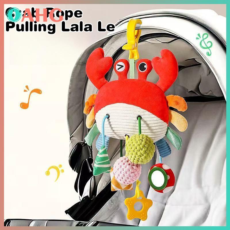 Đồ chơi treo giường bé dây rút cổ vũ, lục lạc kéo dây hoạt hình động vật Montessori giáo dục cho sơ sinh BSS