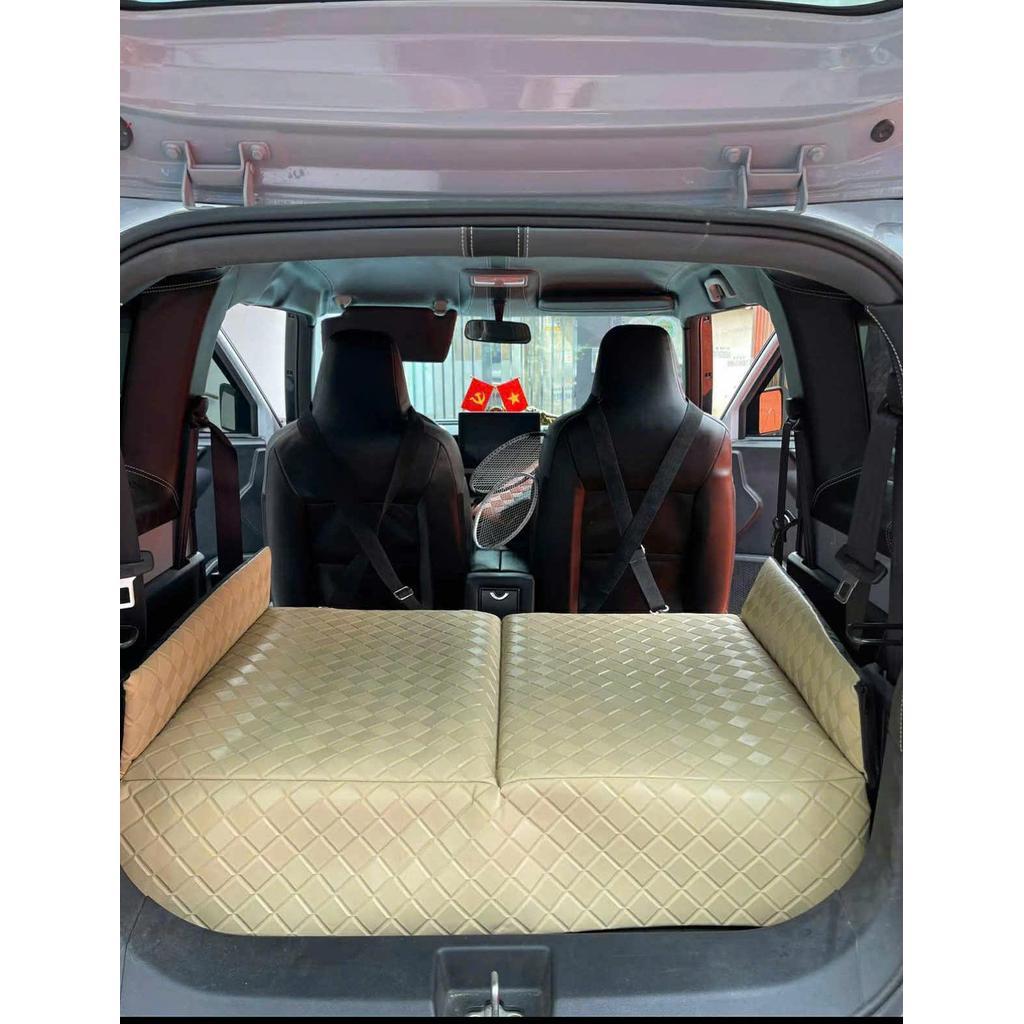 Đệm giường treo ghế sau cho xe Vinfast VF3 da Nappa đúc không chỉ chống thấm nước gấp gọn tiện lợi