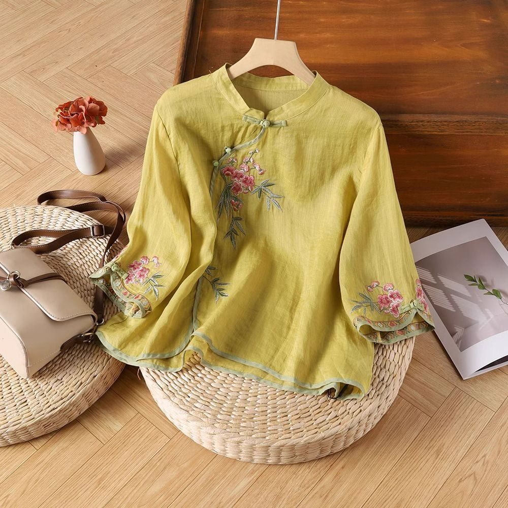 Nút áo phong cách dân tộc Trung Quốc thêu tay, dáng rộng cổ điển dành cho nữ