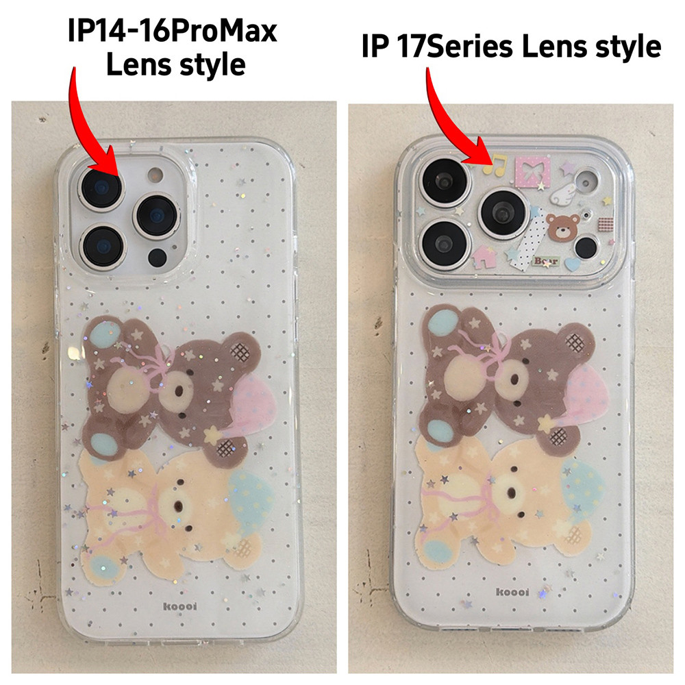 Ốp Điện Thoại Acrylic Dot Bear Cho iPhone 17 Pro Max 16 15 14 13 Vỏ Bảo Vệ Chống Sốc