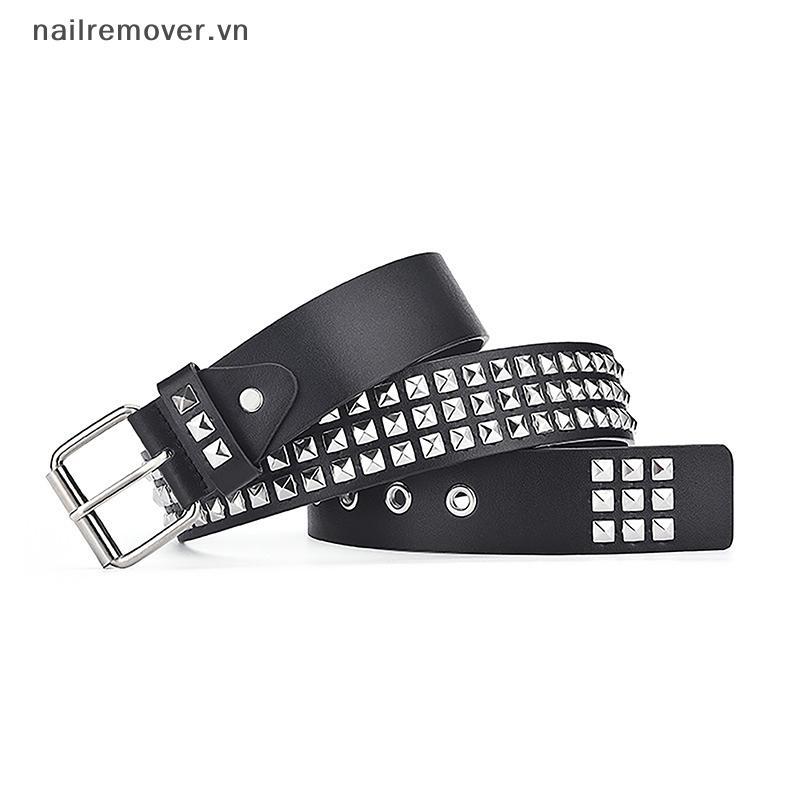 Thắt lưng kim tự tháp hạt vuông, phong cáchpunk &amp; gothic, cá tính cho unisex