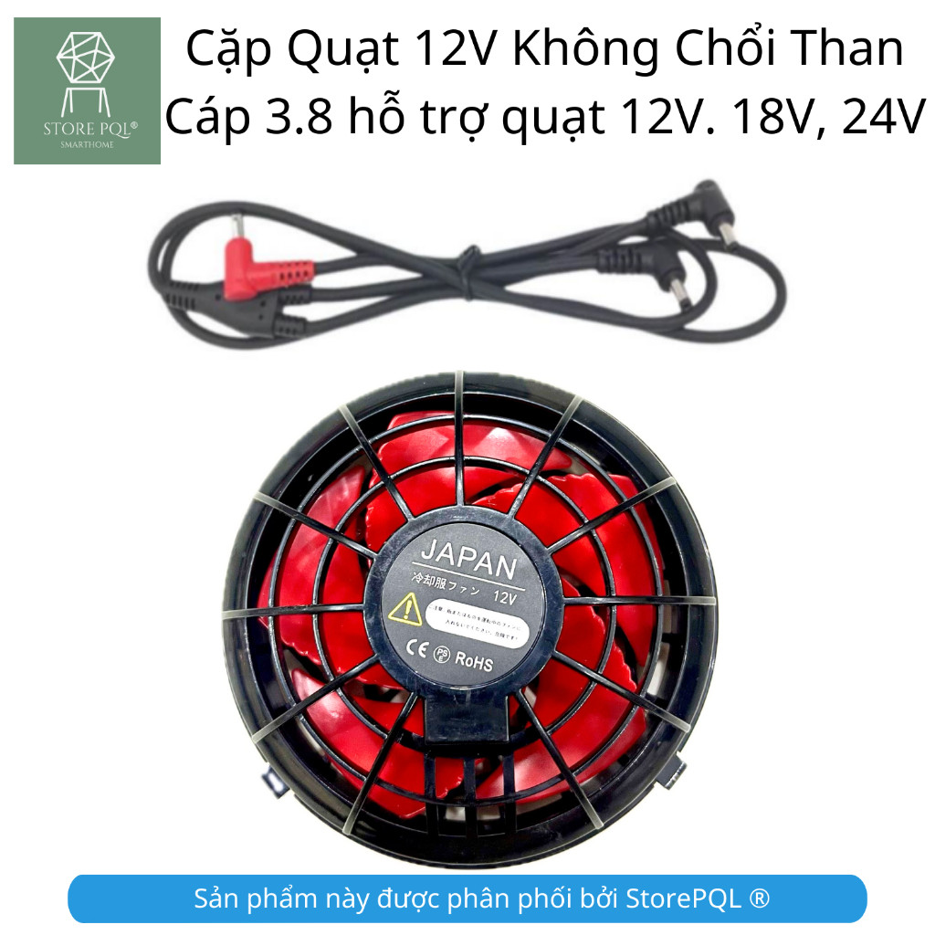 Quạt Áo Điều Hòa 18V ABS không chổi than khung nhựa ABS siêu chắc chắn 24V 5V 12V 7V mùa hè nóng bức công trường, thi cô