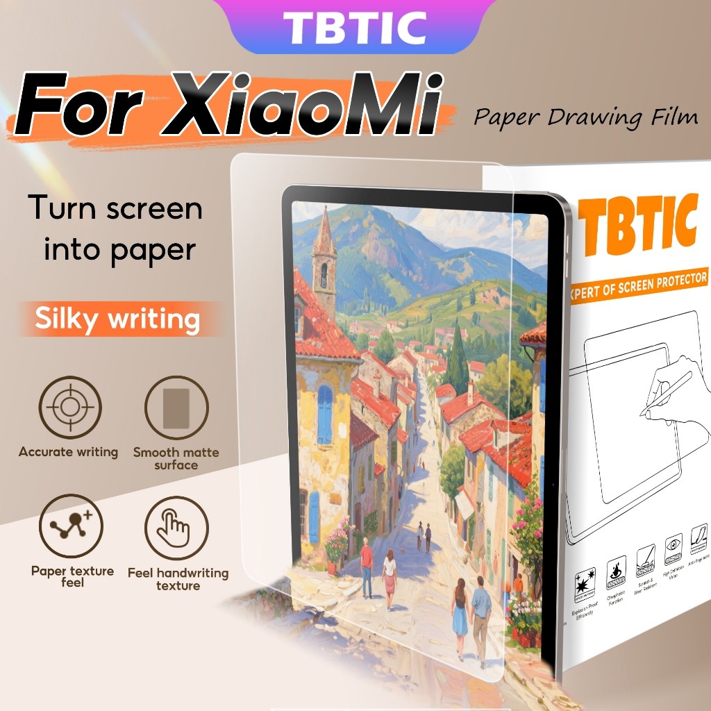 TBTIC Giấy Như Phim Bảo Vệ Màn Hình Cho Redmi Pad 2 11 Pro 12.1in Xiaomi POCO PAD M1 12.1in Mi Pad 7 Pro 11.2 6 6s Pro 12.4 Phim Màn Hình Không Kính