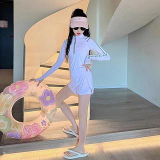 Đồ bơi bé gái chống nắng - áo dài tay khóa kéo + chân váy liền quần nhanh khô phong cách dễ thương