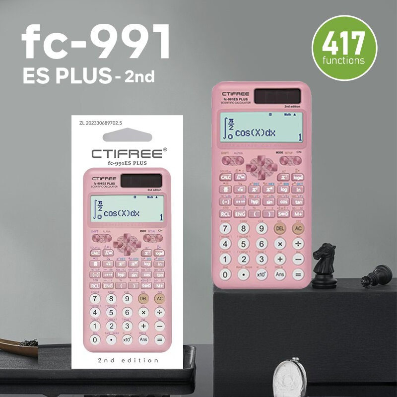 Máy tính khoa học phiên bản thứ 2 di động 991ES Plus-2 có vỏ bảo vệ Chức năng 417 Calculato Văn phòng phẩm sinh viên