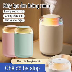 Máy tạo độ ẩm nhỏ dành cho ô tô gia đình có đèn ngủ nhiều màu sắc im lặng Máy tạo độ ẩm không khí 1.2L
