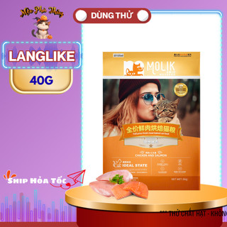 Gói Dùng Thử Hạt Mèo MOLIK 40g – Công Thức Gà & Cá Hồi Nướng Chậm