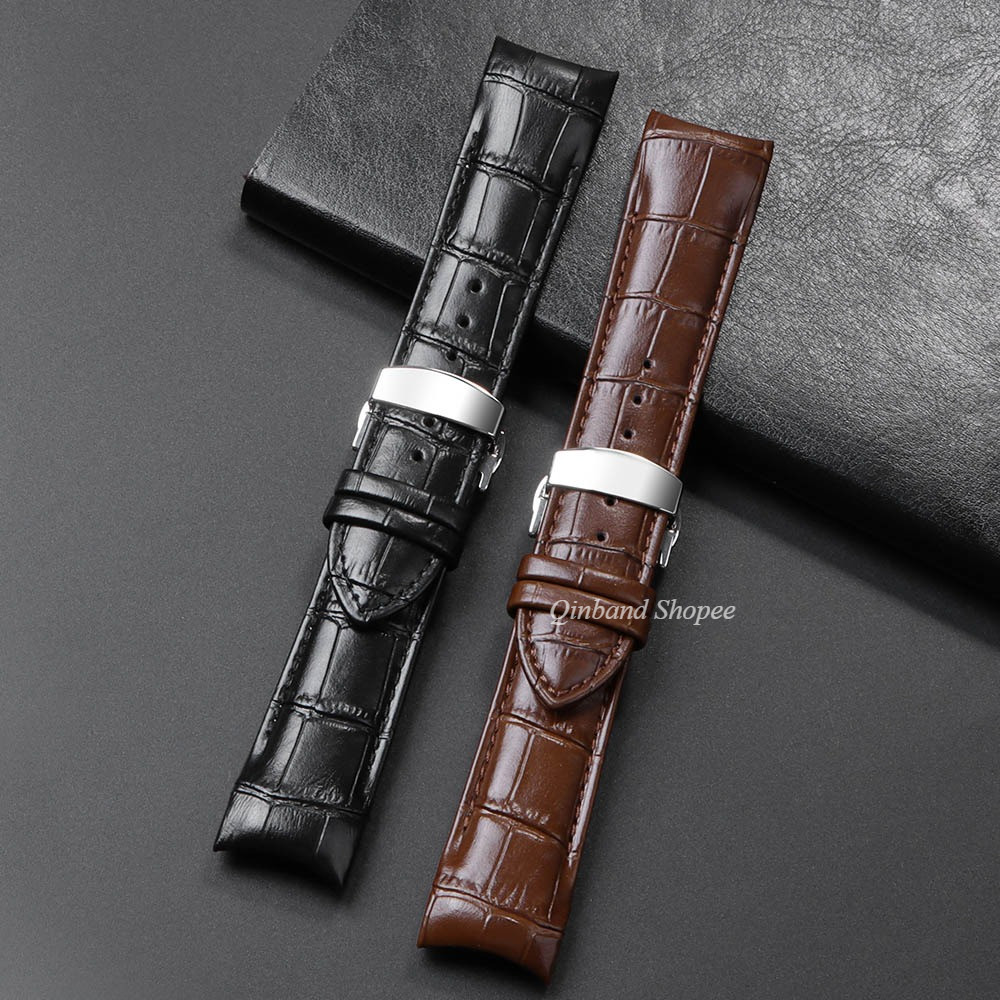 Dây đeo đồng hồ da thật cong cho Tissot T035 607 407 439 22mm 23mm 24mm Dây đeo đồng hồ có khóa bướm nam nữ Dây đeo cổ tay thay thế