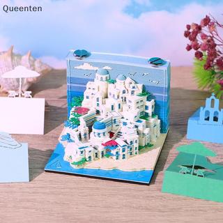 Queenten 3D Giấy Khắc Nghệ Thuật Thủ Công Memo Pad Notepad Note Pad Trang Trí Bàn Làm Việc Sáng Tạo DIY Trang Trí Quà Tặng Cho Giáng Sinh Tân Gia Trang Trí Máy Tính Để Bàn QT