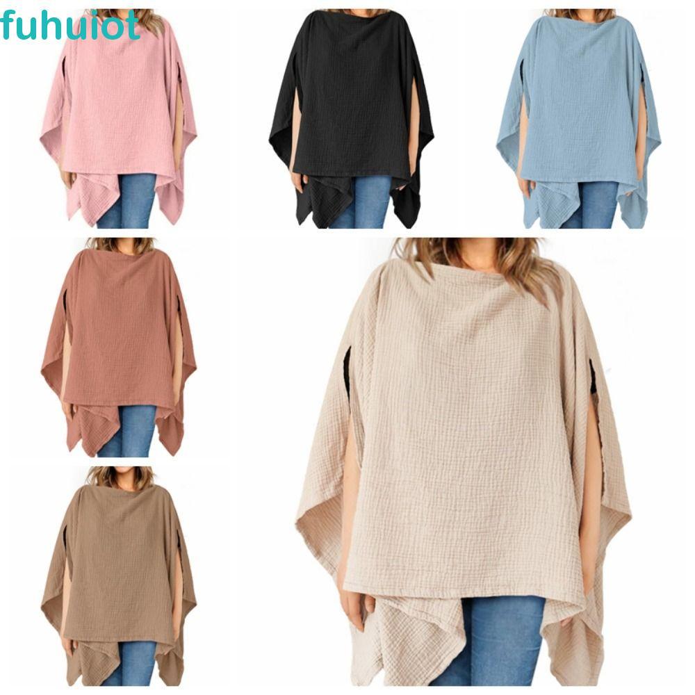 FUHUIOT Cho Mẹ Điều Dưỡng, Quần Áo Cho Ăn 2 Trong 1 Màu Trơn, Chăn Cotton Mềm Mại Đa Năng Thoáng Khí Ngoài Trời