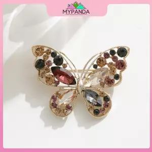 MYPANDA Huy Hiệu Bươm Bướm Kim Cương Giả Thổ Cẩm, Phụ Kiện Thời Trang Cho Nữ